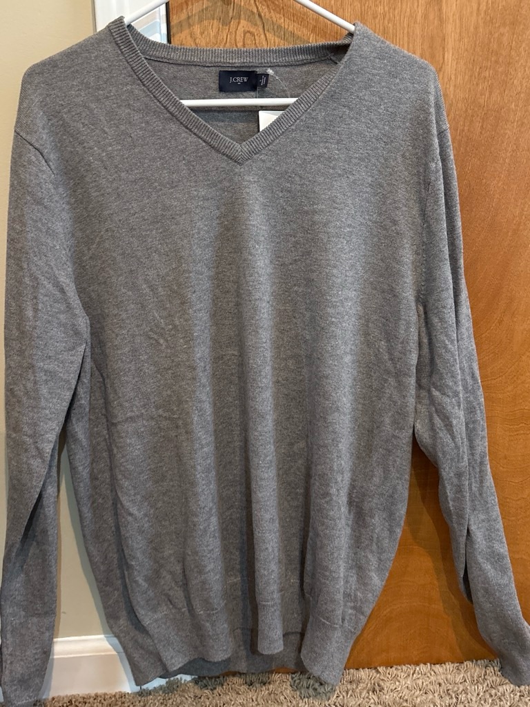 Brand New J. Crew Gray V-Neck Men's Sweater